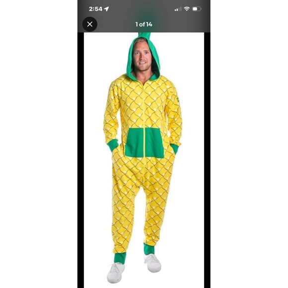 NWT~Tipsy Elves Men's XL Pineapple One Piece Unisex Costume Halloween - Picture 9 of 9